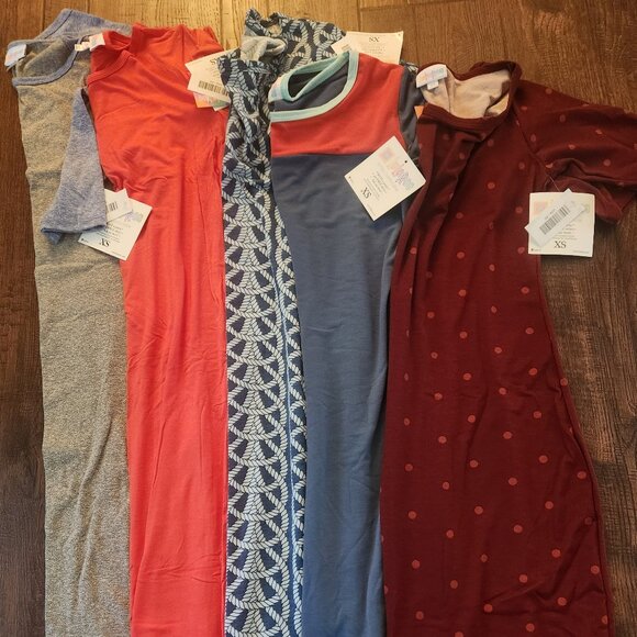 5 julia a line dresses bundle lularoe size xtra small with tags - Picture 1 of 4